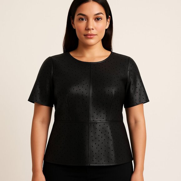 Faux Leather Top - Picture 1 of 4